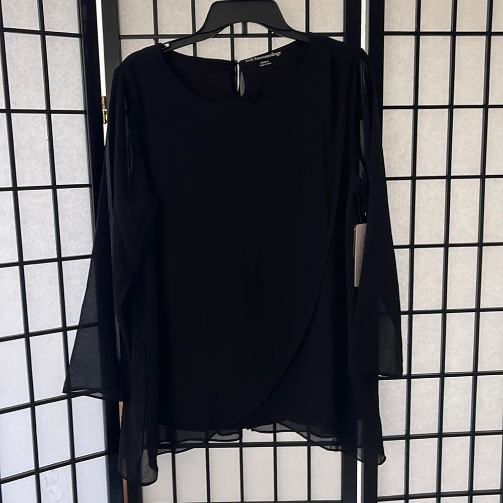 MWT black Soft Surroundings blouse